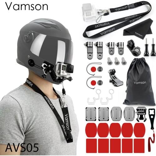 Vamson Gopro Accessories Helmet Curved Adhesive Side Mount Adapter Kit for go pro hero 9 8 7 6 5 4 Xiaomi YI Action Camera AVS05