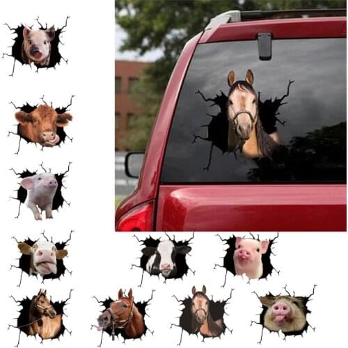 Car Cute Animal Decals PVC Automotive Window Surface Home Wall Floor Decals for Decorative Stickers