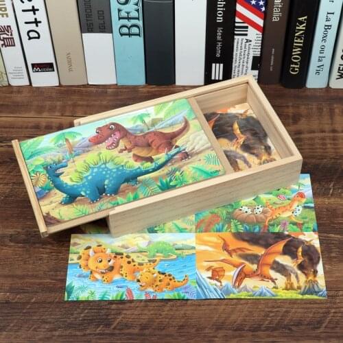Childrens Educational Toys Dinosaur Puzzle 3-8 Years Old Wooden Intellectual Development Brain Boy and Girl P122