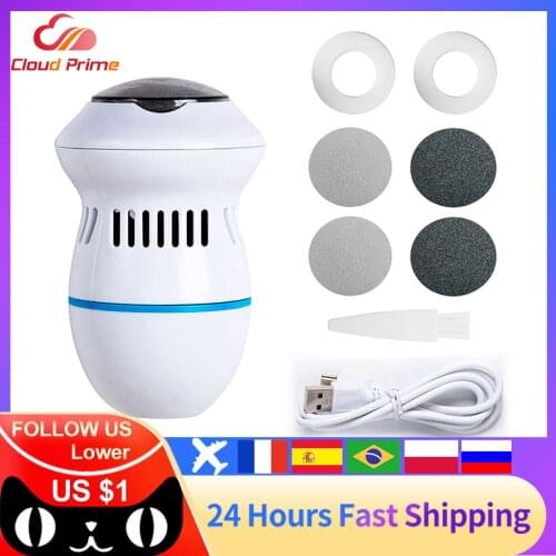 Electric Foot Grinder Vacuum Callus Remover Foot Pedicure Tools Rechargeable Foot Files Clean Tools for Hard Cracked Skin