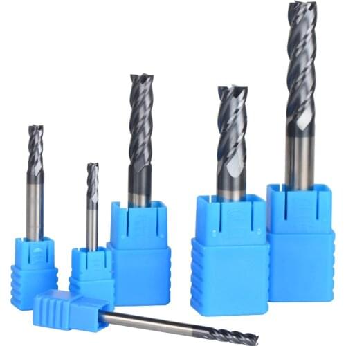Flattened Head Endmills 4 Flute HRC45 Carbide endmill machine Tungsten Steel cnc Milling Cutter End Mill machine tools