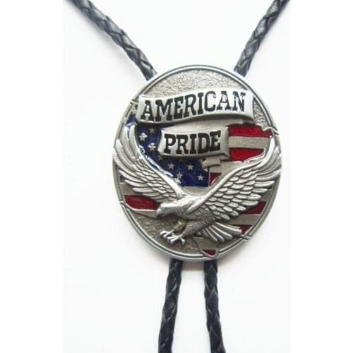 Retail Bolo Tie (Eagle American Pride Flag) Factory Direct Free Shipping BOLOTIE-WT093 also Stock in US