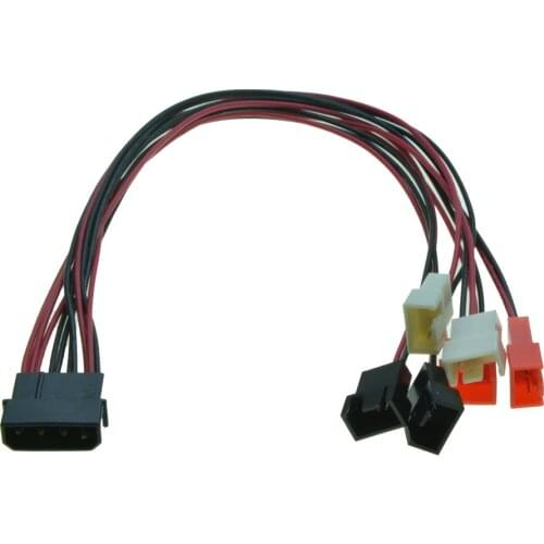 Molex IDE Male Port 1 to 6 ways 4Pin Fan Male port Cable D plug to 4 Pin cooler Y Splitter Power supply Cable 12V 7V 5V