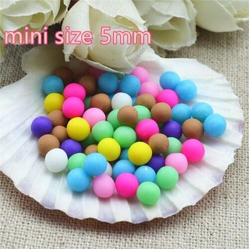 Kawaii mini Polymer clay round candy mix color 50pcs/lot 5mm