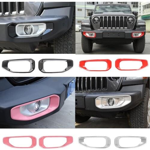 ABS Exterior Car Stickers for Jeep Wrangler JL Gladiator JT 2018-2021 Front Fog Light Lamp Decorative Cover Trim Accessories