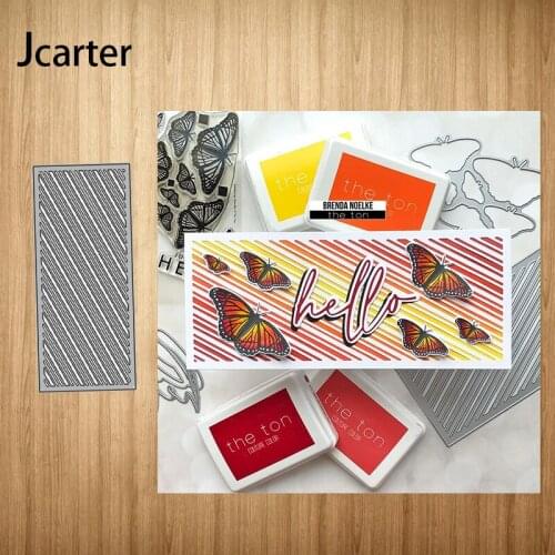 New Design Metal Cutting Dies Rectangle Strip Background Craft Stencil Scrapbooking Handmade Card Make Shape Album Decor Model