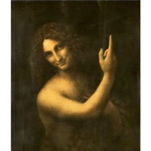 Wholesale oil painting -- Leonardo da Vinci oil painting replica --St John the Baptist + ART work -Free shipping cost