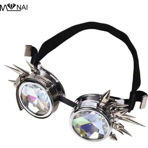 Steam Punk Victorian Gothic Cosplay Rivets Goggles Spike Glasses Welding Punk Eyewear Cosplay