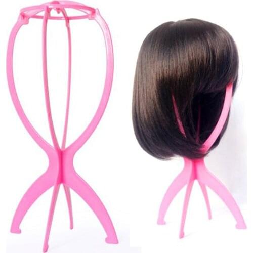 35*18 Hard Plastic Wig Stand Wig Hair Hat Cap Styling Holders Stand Multi-Purpose Use Stable Durable Portable Folding Wig Stand