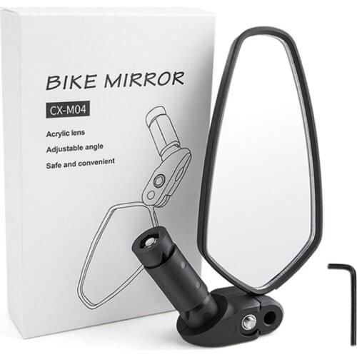OOTDTY Hot Favorable Scratch Resistant Glass Lens, Handlebar Bike Mirror, Adjustable Safe Rearview Mirror, Bicycle Mirror