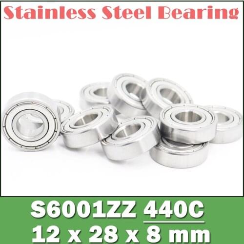 S6001ZZ Bearing 12*28*8 mm ( 10PCS ) ABEC-1 S6001 Z ZZ S 6001 440C Stainless Steel S6001Z Ball Bearings