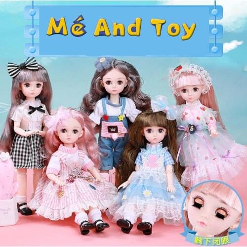 30cm 1/6 BJD Doll Little Girl Cute Dress Removable Joint Doll Princess Beauty Makeup Surprise Doll Fashion Dress Toy For Girl