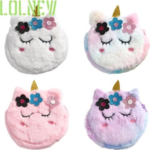 New Fashion Children Girls Shoulder Bag Cute Unicorn Animals Messenger Bag Kids Keys Coin Purse Cute Princess Mini Crossbody Bag