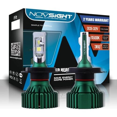 NOVSIGHT H4 LED H7 H11 Car Led Headlights HB3 9005 9006 Hi Lo Beam Car LED Light Bulbs 60W 10000LM Play and Plug Fog Lamps 6500K