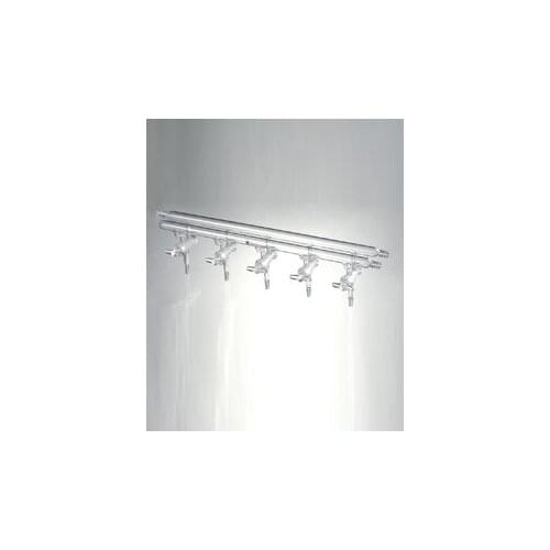 M451005 Manifold, Vacuum/Inert gas, all glass, Number of ports:5, Overall width:450mm front-right and rear-left-right