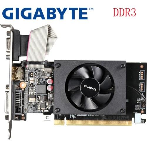 GIGABYTE Graphics Card GT710 1GB 64Bit GDDR3 Video Cards for nVIDIA VGA Cards Geforce Original GT 710 Used Hdmi Dvi game