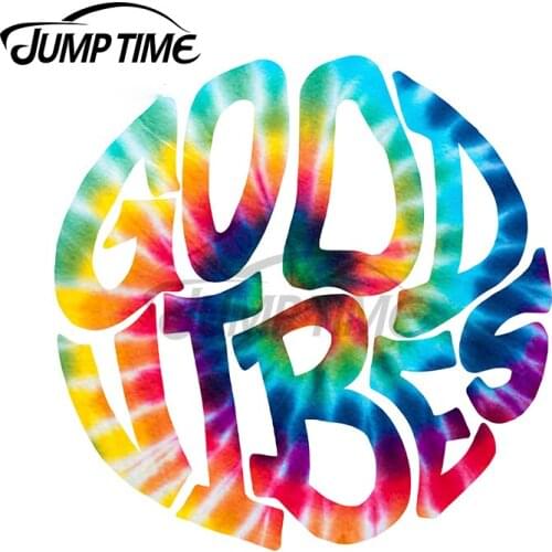 Jump Time 13 x 13cm Good Vibes Waterproof Decal Laptop Car Stickers Graffiti Sticker Waterproof Occlusion Scratch Decor