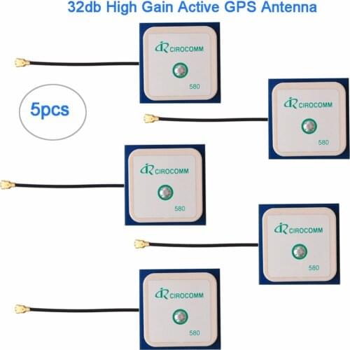5pcs 32db High Gain GPS Built in Ceramic Active Antenna IPEX 1575.42MHZ RHCP 25x25x2mm RCmall FZ1546