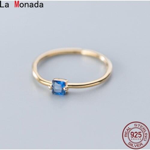 La Monada Vintage Blue Finger Rings For Women 925 Silver Jewelry For Women Rings Adjustable Jewelry Silver Ring 925 Women Korean