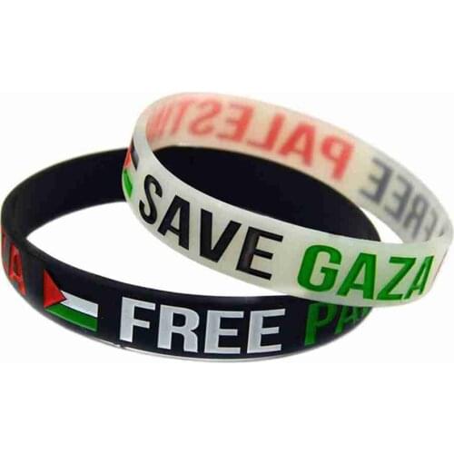 1pcs Save Gaza Wristband Free Palestine Silicone Bracelet Bangle With Flag For Women Men Jewelry
