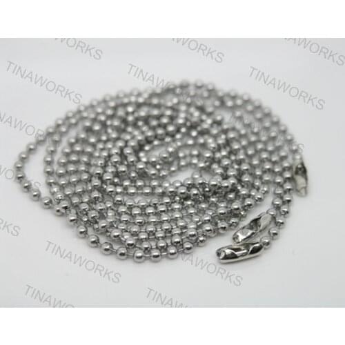 Lot of 100pcs 18"/45cm Stainless Steel Ball Chain Necklaces 2.4mm Bead for Bottle Cap