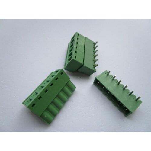 120 Pcs Close Angle 6 pin/way Pitch 5.08mm Screw Terminal Block Connector Green Color Pluggable Type With Angle pin