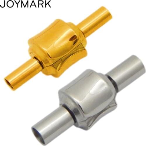 2.2mm 2.7mm 3.2mm Hole Stainless Steel Magnetic Clasp Lock Clasp Double Insurance Clasps For Round Rope 10pcs/lot BXGC-224