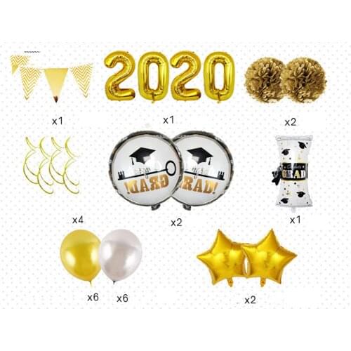 25pcs/set 2020 Graduation Party Balloons Decorations Star Balloons, Confetti Balloons Graduation Party Supplies