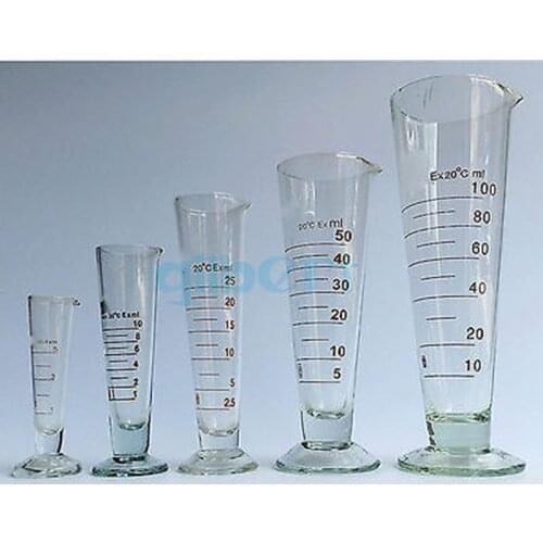 50ml Lab Glass Footed Apothecary Measuring Beaker Conical Graduated With Spout