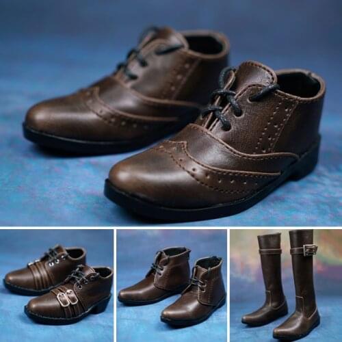 G10-073 children toy 1/3 1/4 uncle bjd sd dolls props Accessoriess shoes brown color pu leather boots 1 pair
