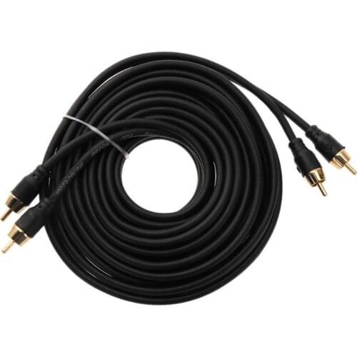 4.5m/14.8ft 2RCA Male to 2RCA Male Audio Cable 2 RCA M/M Pure Copper Cord Wire Line for Auto Car Amplifier Subwoofer