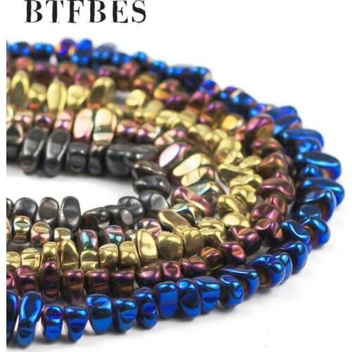 BTFBES 4-8mm Irregular Natural Hematite Gravel Stone Spacer Loose bead for charm Jewelry Making Diy Bracelet Necklace accessorie
