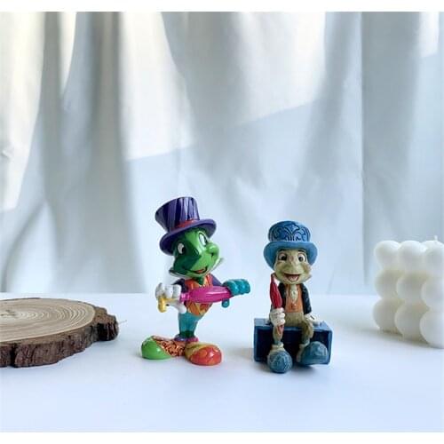 Disney 8cm Jiminy Cricket resin Action Figure Toy Jiminy collection toys home decoration toys