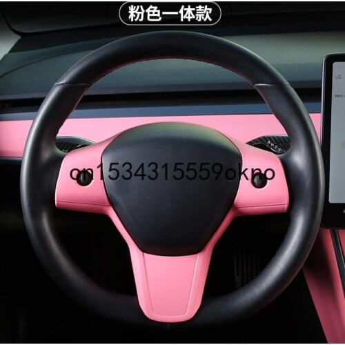 For Tesla Model 3 Model Y Carbon Fiber Steering Wheel Decorative Frame Patch Car Interior
