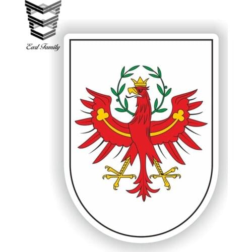EARLFAMILY 13cm x 9.5cm Car Sticker Coat of Arms Sticker of Tirol Tyrol Austrian Italian Bumper Motorcycle Laptop Vinyl Decal