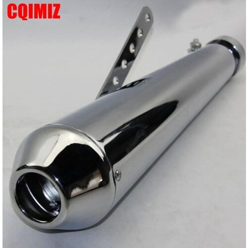 Chrome Motorcycle Reverse Cone Megaphone Exhaust Mufflers Pipe Silencer For Cafe Racer Bobber Chopper