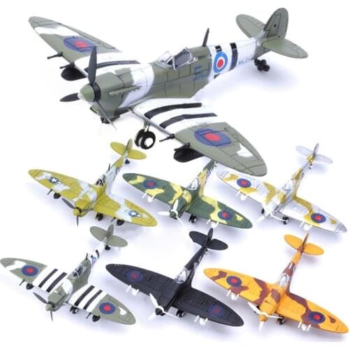 22cm 4D Diy Toys Fighter Assemble Blocks Building Model Airplane Military Model Arms WW2 Germany BF109 UK Hurricane Fighter