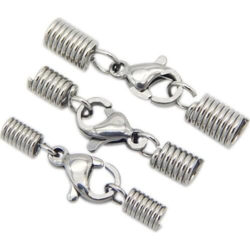 JOYMARK 3 Sizes Stainless Steel Spring Washer End Caps Lobster Claw Clasp Set Jewelry Findings Accessories BXGC-047