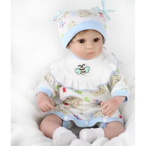 NPKDOLL 18 inch silicone reborn babies Plush Stuffed Animals Baby Dolls Reborn Doll Toys BeBe Reborn Doll PP Cotton Body