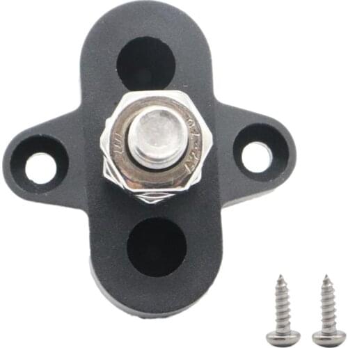 M8 (5/16'') Stainless Steel Single Stud Power and Ground Junction Block, Battery Power Stud Junction, Black