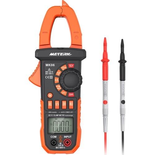Meterk 4000 Counts Digital Clamp Meter AC/DC Voltage Current LCD Diaplay Auto-ranging Clamp Multimeter Capacitance NCV Hz Tester