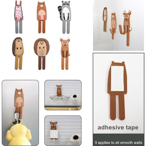 Animal Multi-Purpose Hooks Fridge Kitchen reused use Hook can Washed wall Holder Removable Seamless Sticking hook home decor