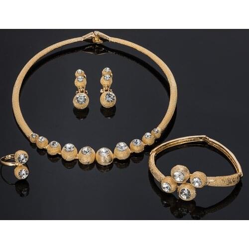 BAUS Fashion wedding Dubai Africa Nigeria African Jewelry set gold-color necklace Earrings romantic woman Bridal Jewelry Sets