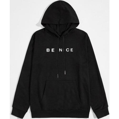 Fashion letters hooded streetwear mens pullover sweatshirt