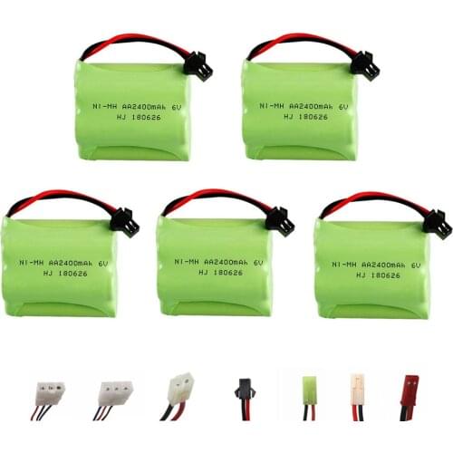 6v 2400mah NiMH Battery For Rc toys Cars Boats Guns Tanks Robots Truck AA Ni-MH 700mah 6v Rechargeable Battery Pack 5Pcs