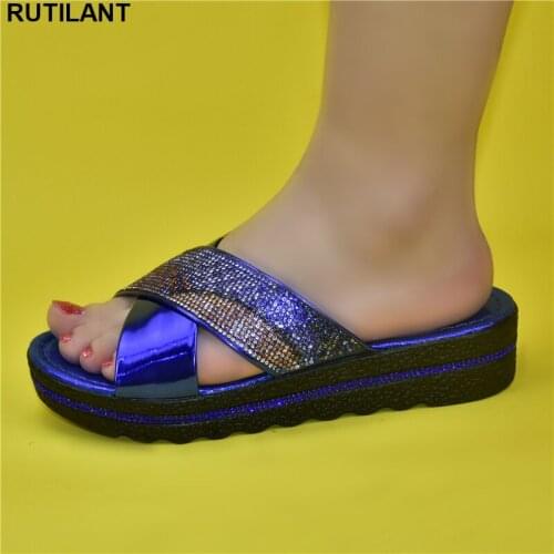 Latest African Women Wedding Shoe Decorated with Rhinestone Open Toe Pumps 2021 Fashion Women Ladies Dress Shoes Patent Leather