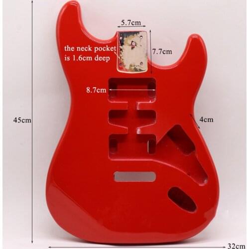 New Finished Red Alder Electric Guitar Body DIY Guitar Kit