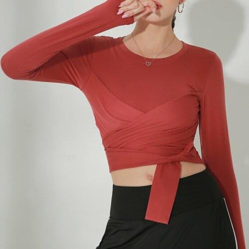 New Style for Autumn and Winter Lace Strap Long Sleeve Gym Clothes Women Running Quick-Drying T-shirt Tight Yoga Sports Coat