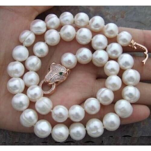 Women Gift word Jewelry NEW HUGE 8-9MM NATURAL SOUTH SEA WHITE PEARL NECKLACE 18INCH Genuine Natural freshwater 925 noble ladys