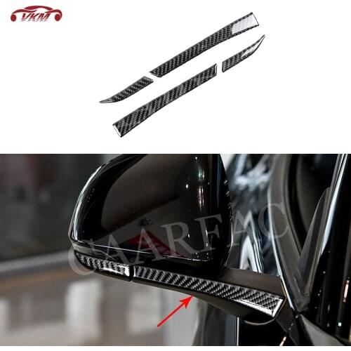4PCS Carbon Fiber Car Door Rearview Mirror Trim Strips Cover Stickers For Ford Mustang 2015 2016 2017 LHD Car Styling